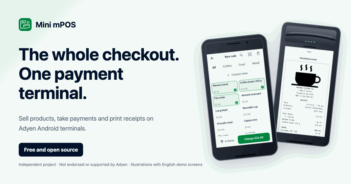 Mini mPOS – point of sale for Adyen Android terminals